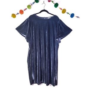 Ava & viv Plus Blue Velvet Dress with Flutter Sleeve 3X